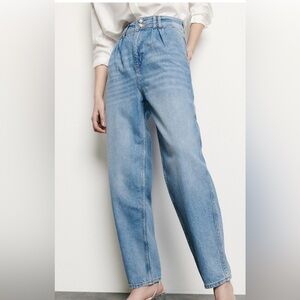 BRAND NEW* Pearl detail Sandro Blue High Rise Jeans Relaxed Fit